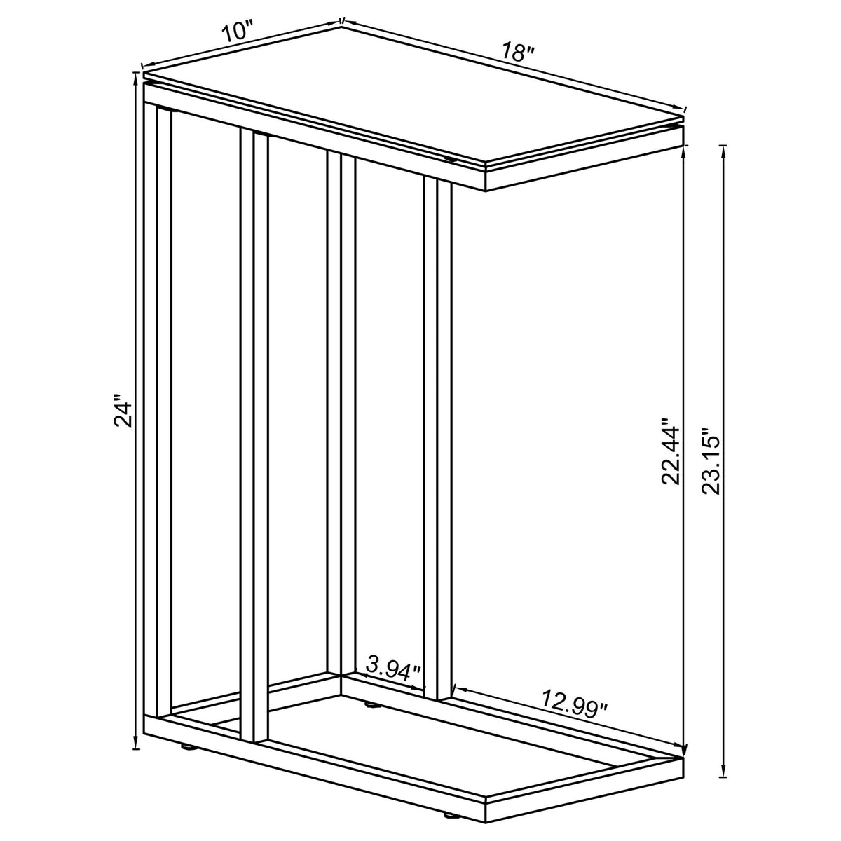 Connor - Side Table - Chrome