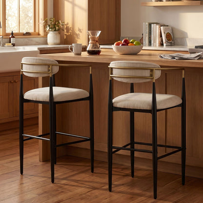 Modern Bar Stools With Armrests (Set of 2)