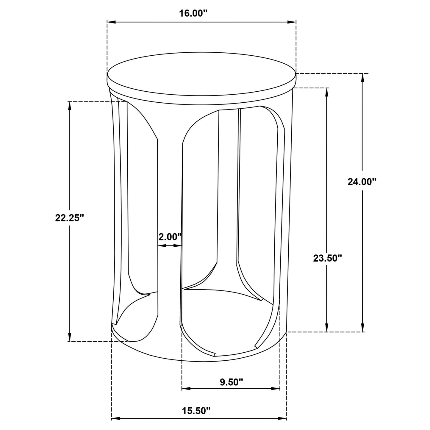 Eaton - Round Side Table - Brown / White
