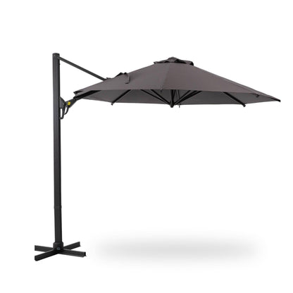 Round Cantilever Patio Umbrella With 360 Rotation & Infinite Tilt Adjustment