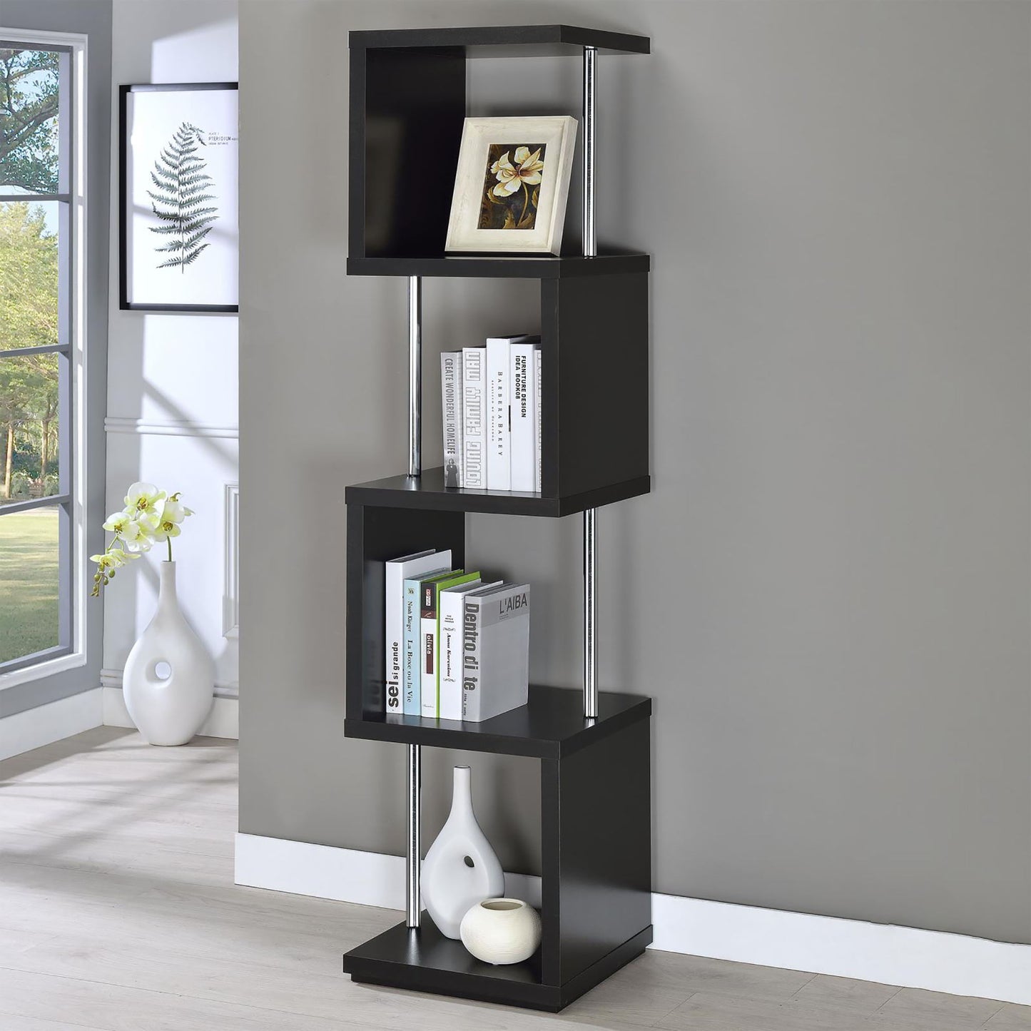 4 Tier Bookcase With Accents