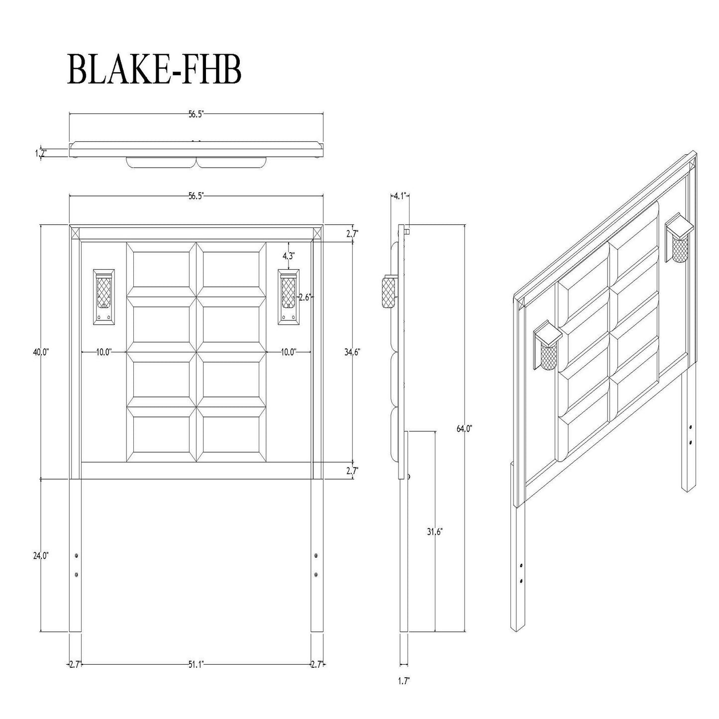 Lively - Bedroom Set With Glitter Detail And Padded Headboard