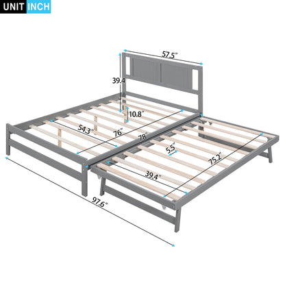 Platform Bed With Adjustable Trundle