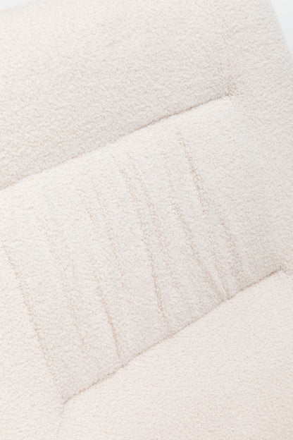 Rocking Chair Nursery, Teddy Upholstered Glider Rocker With High Backrest, Reading Chair Modern Rocking Accent Chairs Glider Recliner For Living Room - Cream