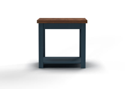 Nantucket - Side Table - Blue Denim, Whiskey