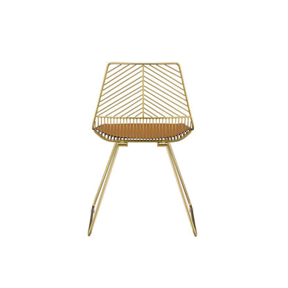 Faina - Side Chair (Set of 2) - Whiskey PU & Gold