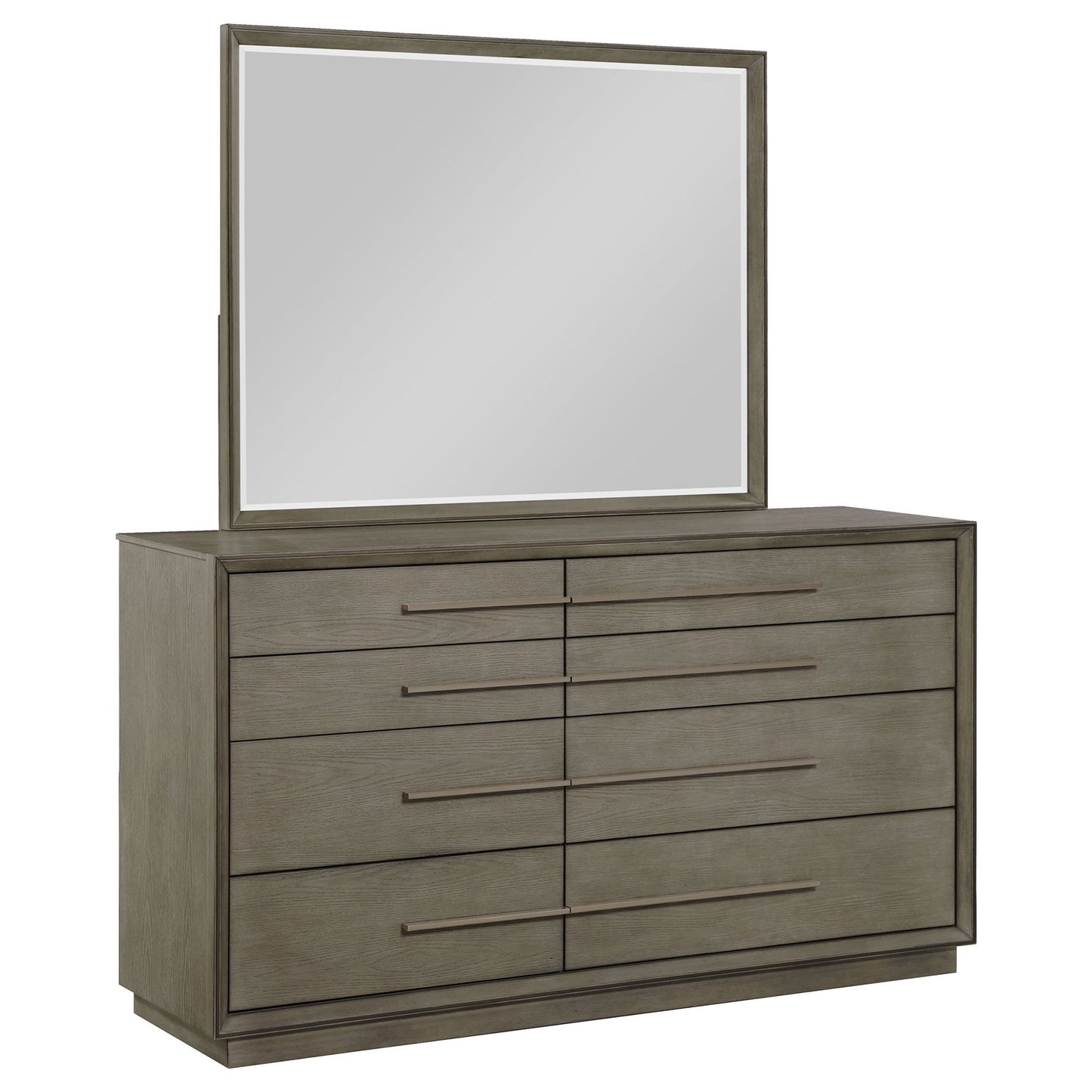 Prescott - 8 Drawer Dresser With Mirror - Brown
