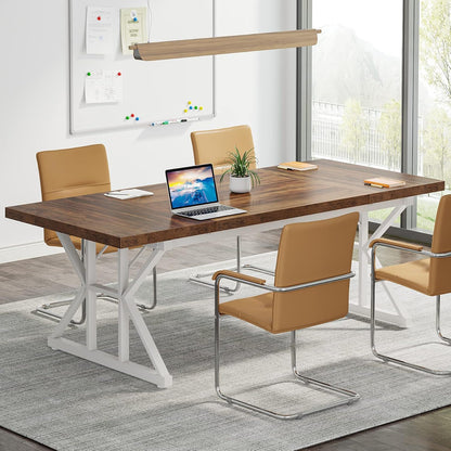 Rectangular Dining Table With X Trestle Metal Legs