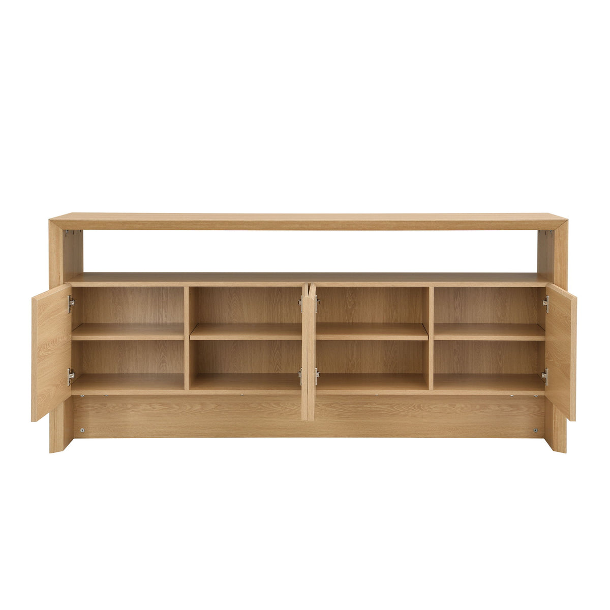 Arlo - Waterfall Sideboard Cabinet With Open Shelf And Hidden Storage