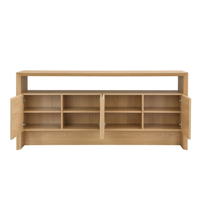 Arlo - Waterfall Sideboard Cabinet With Open Shelf And Hidden Storage