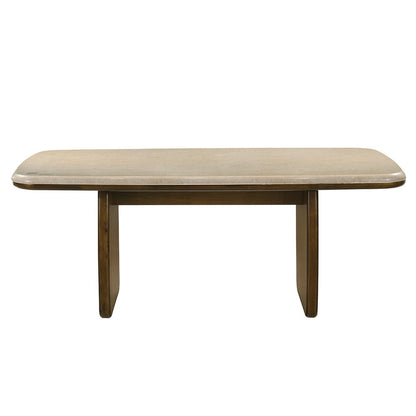 Kasha - Dining Table With Marble Top Top - Vintage Oak