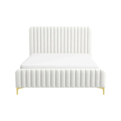 Valery - Queen Size Platform Bed - Cream