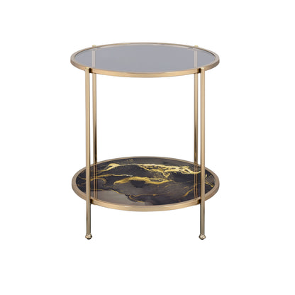 Fiorella - Marble Print Glass Table