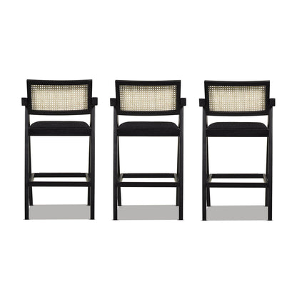 Milan - Modern Webbing Back Stool With Arms (Set of 3)