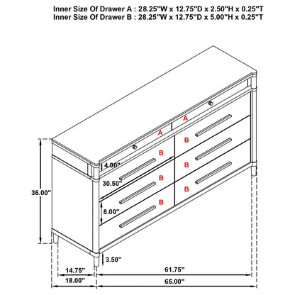 Robinson - 8 Drawer Dresser - White