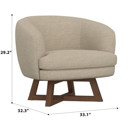 Swivel Accent Chair With Sculptural Base