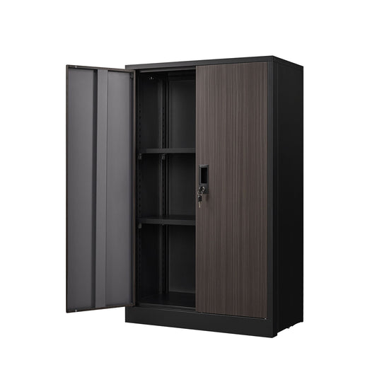 Metal Storage Cabinet With Locking Doors And Adjustable Shelf, Folding Filing Storage Cabinet, Folding Storage Locker Cabinet For Home Office, School, Garage