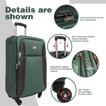 4 Piece Set Softshell Luggage