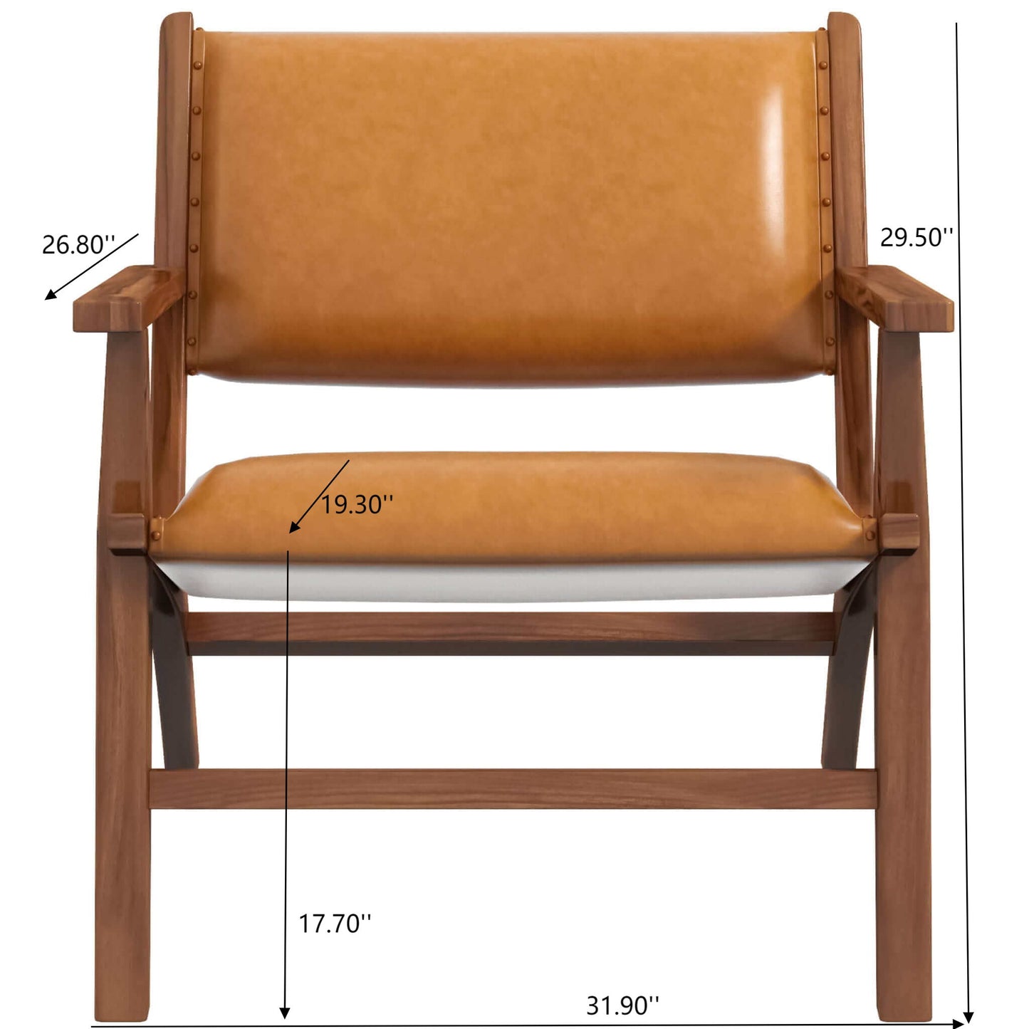 Hendrix - Antique Arm Chair - Brown / Rustic / Tan