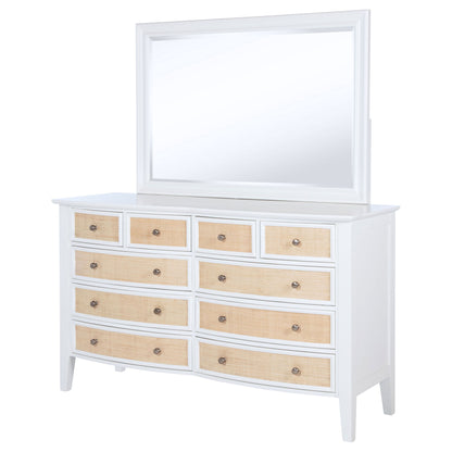 Talia - 10 Drawer Dresser And Mirror Set - White