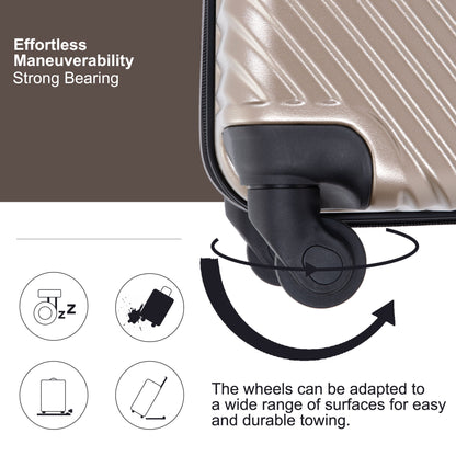 3 Piece Luggage Sets Lightweight Suitcase With Two Hooks, Spinner Wheels,