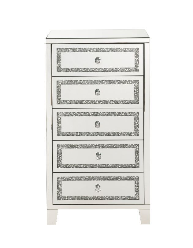 Noor - Cabinet - Mirrored & Faux Diamonds Inlay