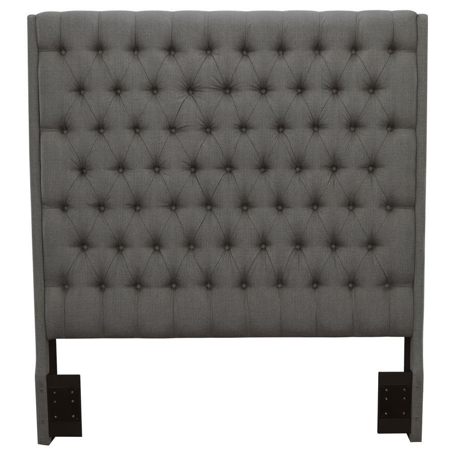 Camille - Upholstered Eastern King Panel Headboard - Gray