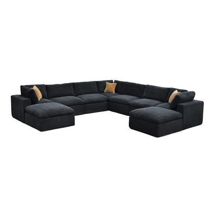 Custom Configuration Modular Sectional With Toss Pillows