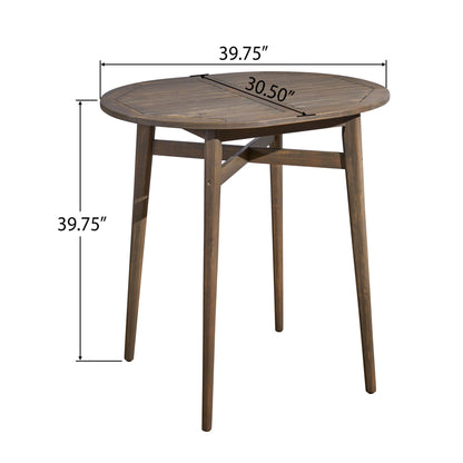 Outdoor Acacia Wood Bar Table With Slat Top