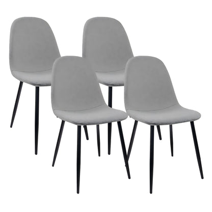 Modern Accent Dining Chairs Upholstered Seat, Metal Legs (Set of 4)