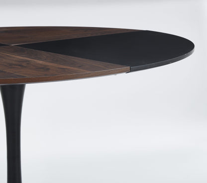 5 Pieces Dining Set, Table Metal Leg Mid-Century Dining Table For 4 - 6 People, Pedestal Dining Table, Table Leisure Coffee Table - Black