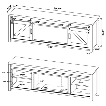 Clover - Fireplace TV Stand - Brown