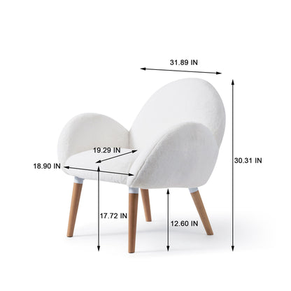 Imitation Lamb Fabric Sofa Chair - White