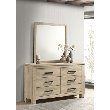 Sansome - 6 Drawer Dresser With Mirror - Oak