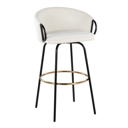 Claire - Contemporary / Glam Barstool With Footrest (Set of 2)