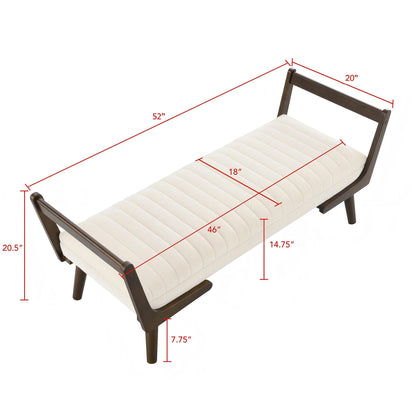 Mid-Century Bench With Wood Legs