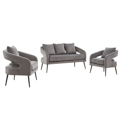 3 Piece Living Room Set, Loveseat & 2 Accent Chairs