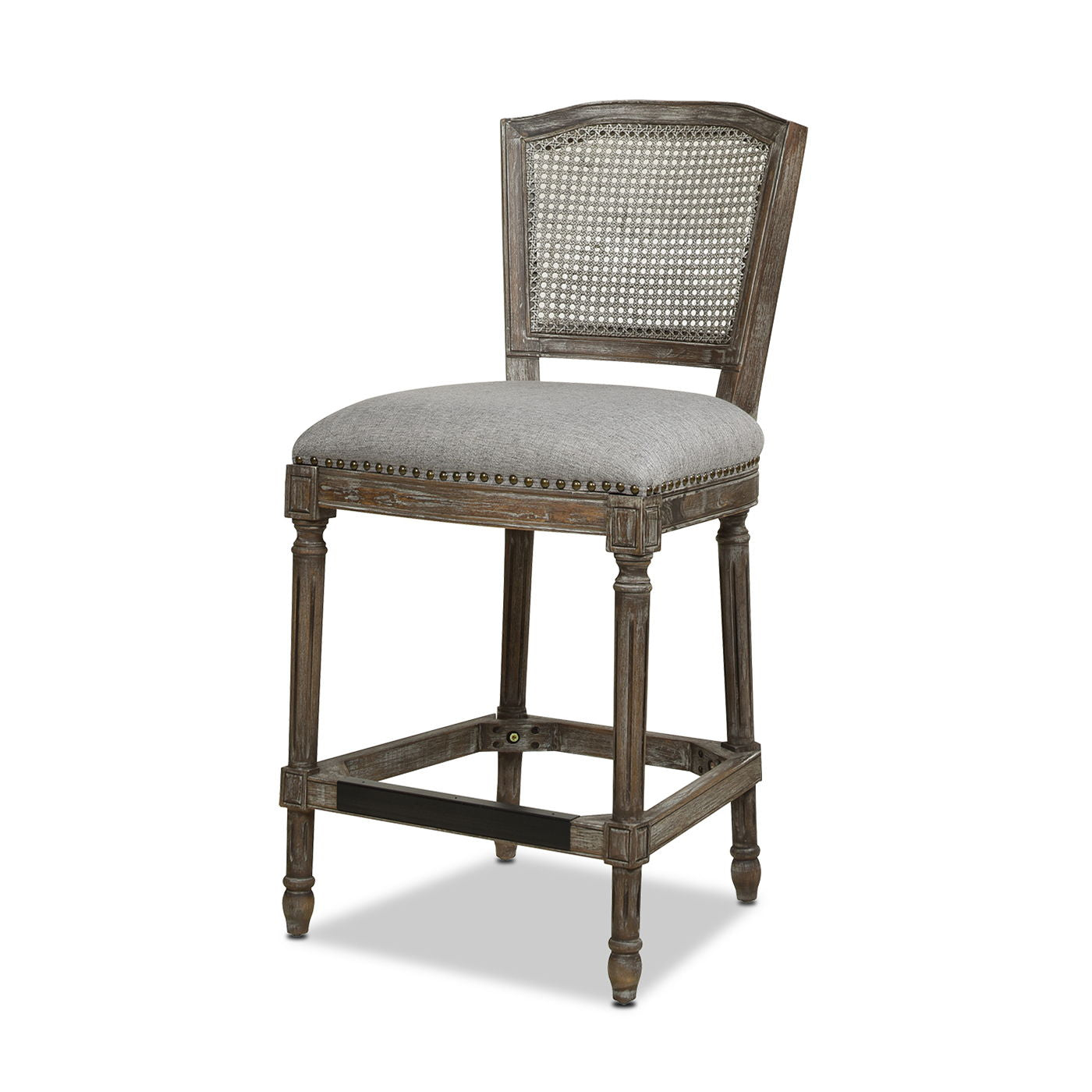 Triomphe - Rattan Wicker High Back Armless Counter Bar Stool