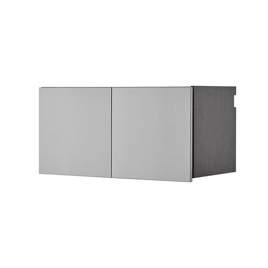 Astro Series - Metal Wall Storage Cabinet With Soft Closing Drawers - Metallic Gray