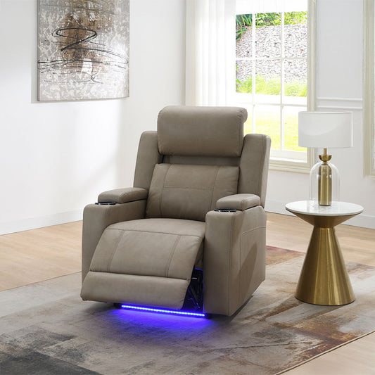Lugo - Power Motion Recliner With Cup Holder - Camel