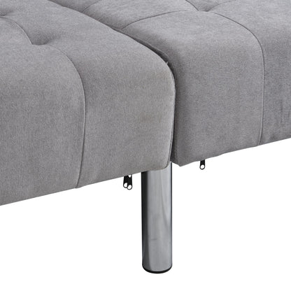 Sofa Bed Convertible Folding Lounge Couch Loveseat Sleeper Sofa Armrests Living Room Bedroom Apartment Reading Room - Light Gray