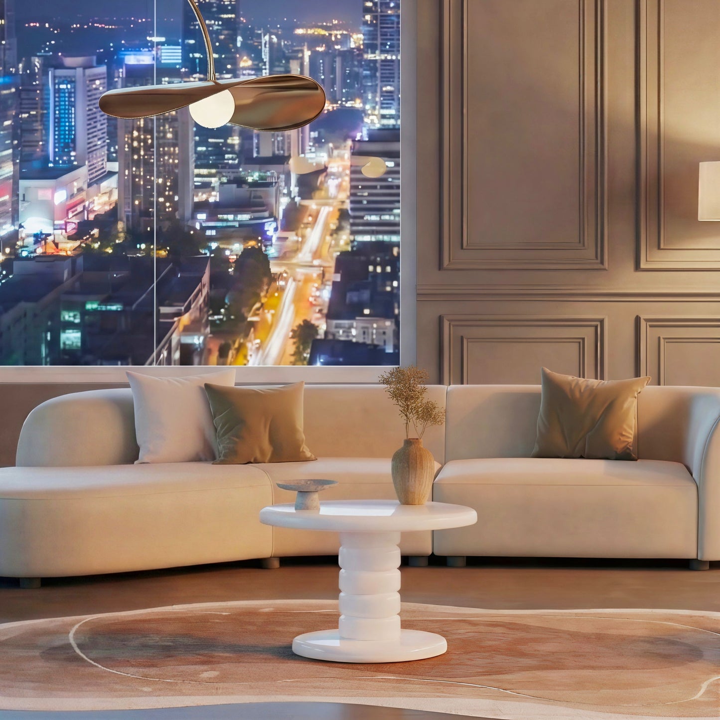 Stacked Cobblestone End Table