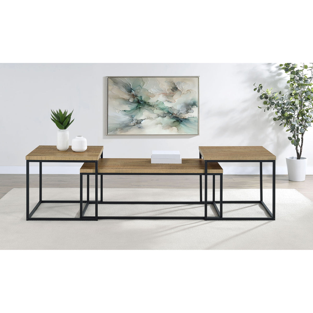 Rosey - 3 Piece Coffee Table Set - Mango Color