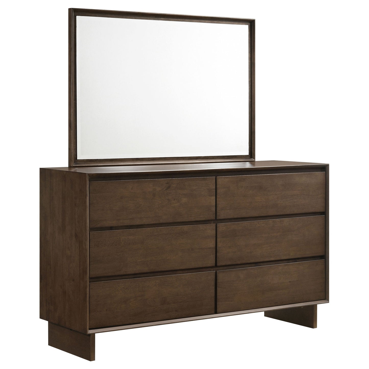 Hemlock - 6 Drawer Dresser With Mirror - Brown