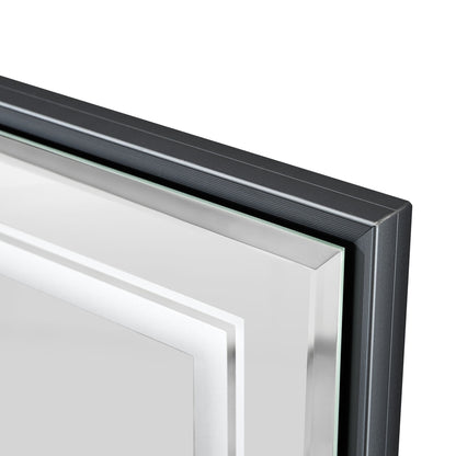 LED Bathroom Beveled Mirror, 3000 - 6000K Gradient Front And Backlit LED Mirror For Bathroom, 3 Colors Dimmable, Ip54 Enhanced Anti Fog