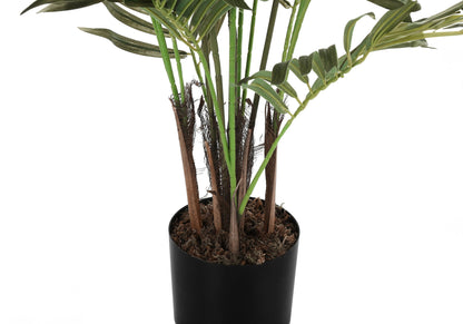 47" Tall, Artificial Plant, Areca Palm Tree, Indoor, Faux, Fake, Floor, Greenery, Potted, Real Touch, Decorative - Green / Black