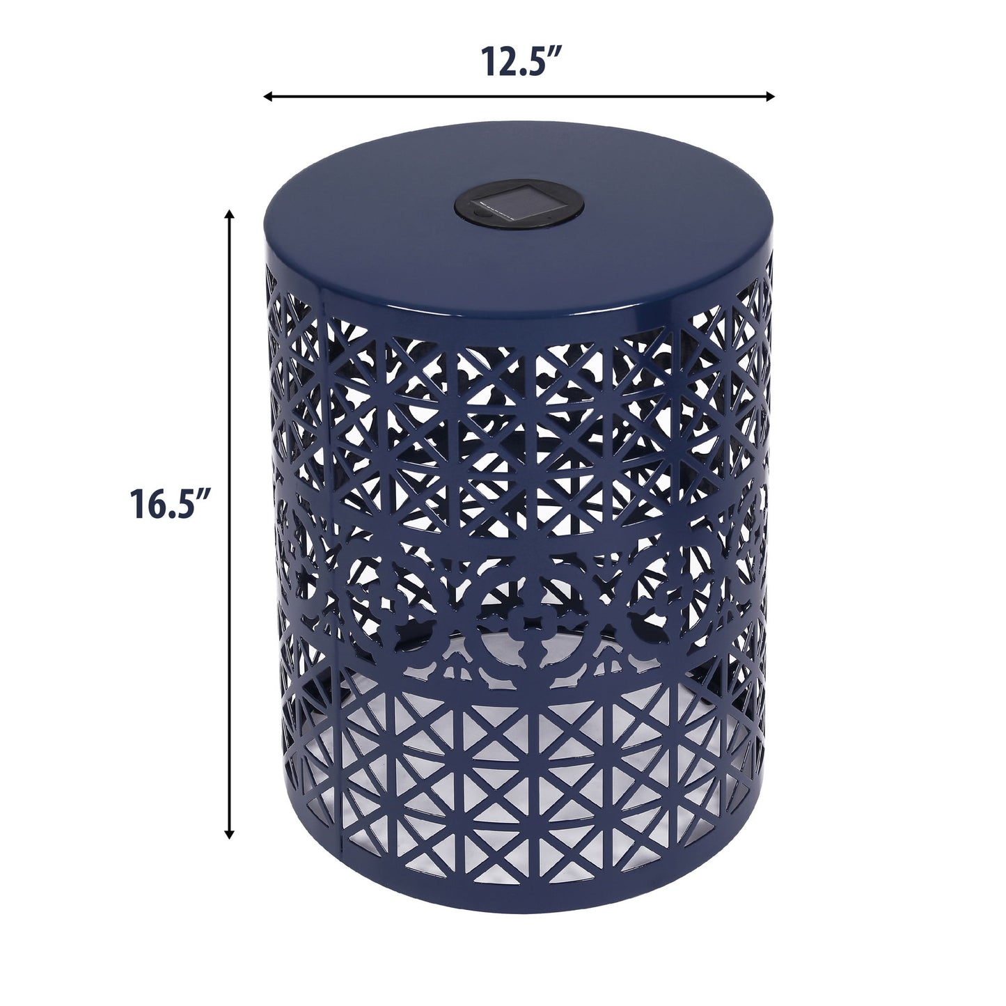 Modern Iron Solar Side Table With Built - In Light