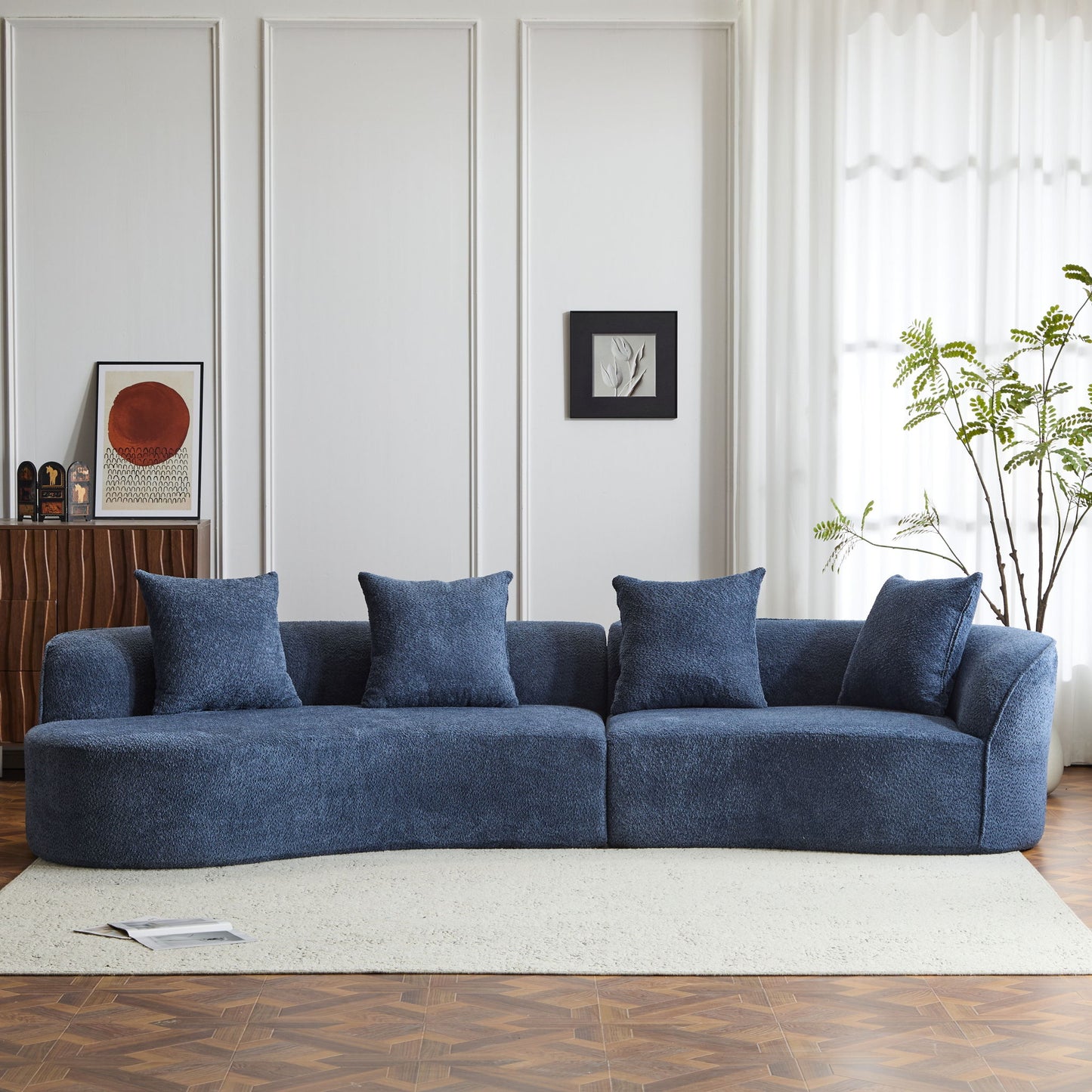 Elegant Curved Sectional Sofa With Full Foam Comfort
