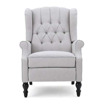 Armchair Recliner With Pushback Mechanism And Wingback Design