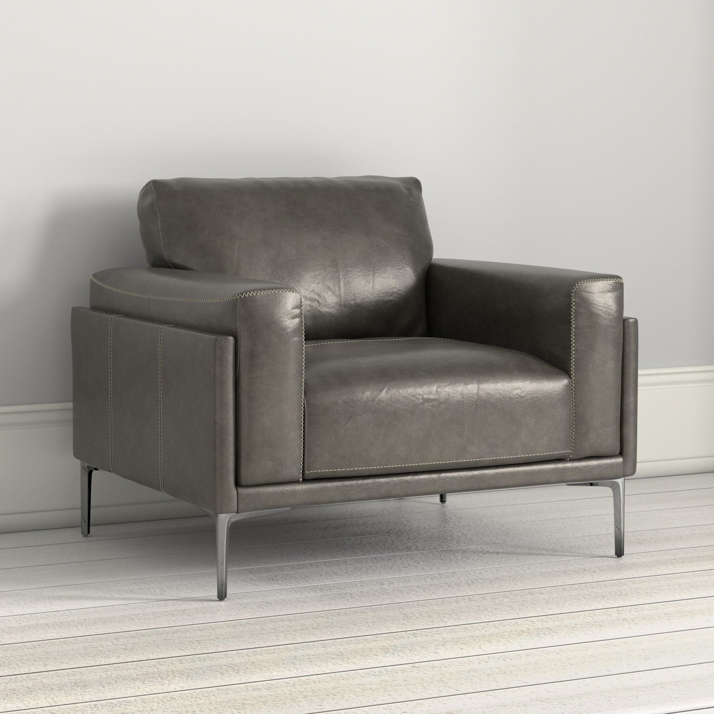 Transitional Fabric Chair - Dark Gray